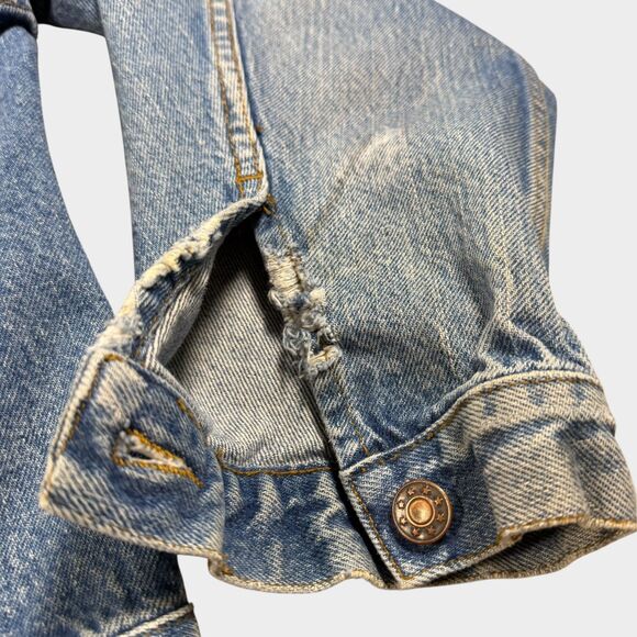 Vintage Texas Wear Denim Jacket Mens Large Corduroy Collar Western Trucker 90s - Picture 9 of 14